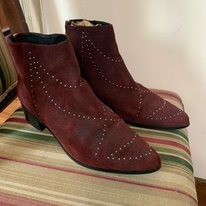Vision To See ankle boots, Wine suede